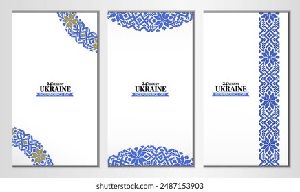 Ukraine Independence Day. Banner set. Vector Illustration.
