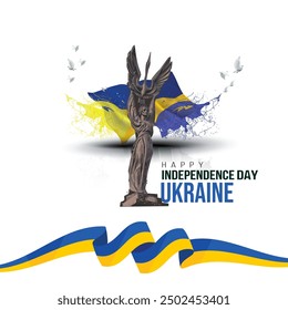 Ukraine Independence day beautiful post with monument statue