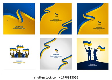 ukraine independence day poster collection, to welcome Ukraine's important day on August 24, additional size include layer by layer, relevant to big poster