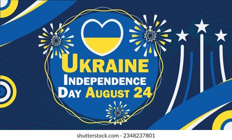 Ukraine Independence Day vector banner design. Happy Ukraine Independence Day modern minimal graphic poster illustration.