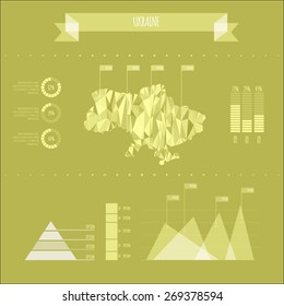 Ukraine Infographic Report Template - Vector Illustration