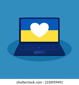Ukraine in the Internet world. ukraine independence day banner with modern design