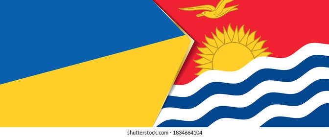 Ukraine and Kiribati flags, two vector flags symbol of relationship or confrontation.