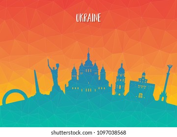 Ukraine Landmark Global Travel And Journey paper background. Vector Design Template.used for your advertisement, book, banner, template, travel business or presentation.
