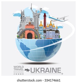 Ukraine Landmark Global Travel And Journey Infographic Vector Design Template