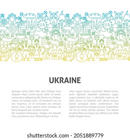 Ukraine Line Template. Vector Illustration of Outline Design.