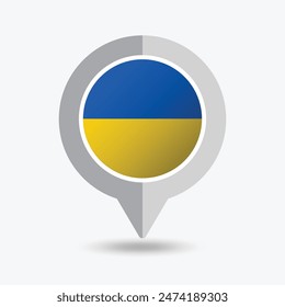 Ukraine Location Pin Icon Vector Illustration
