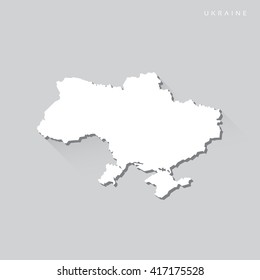 Ukraine Long Shadow Vector Map