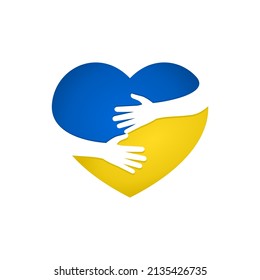 Ukraine Love Hands Free Vector