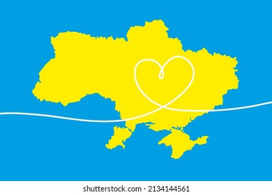 Ukraine. Love heart. Support for Ukraine. Stop Putin Stop War. Stop the war against Ukraine. Glory to Ukraine