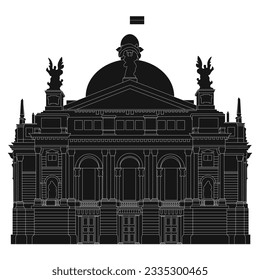Ukraine. Lviv Theatre of Opera and Ballet. illustration