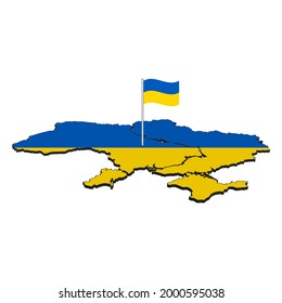 Ukraine map 3d vector graphics