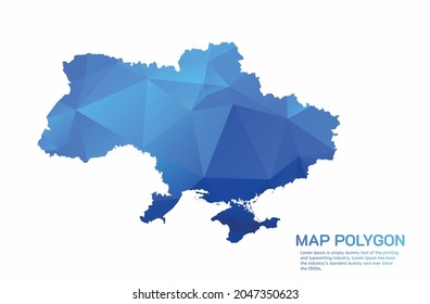 Ukraine Map Abstract geometric rumpled triangular low poly style gradient graphic on white background