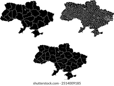 UKRAINE MAP with its administrative divisions and regions