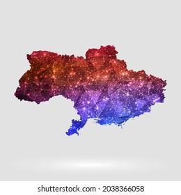 Ukraine map background in polygonal style. Vector illustration low poly colorful Ukraine map of isolated. Vector EPS 10.