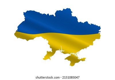 Ukraine map. Banner with Ukraine flag. Stop war in Ukraine. Vector design illustration.