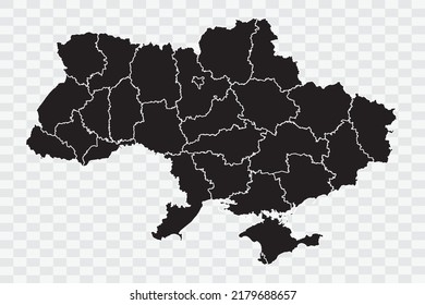 Ukraine Map black Color on White Backgound quality files Png 