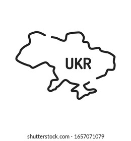 Ukraine map black line icon. Border of the country. Geography. Pictogram for web page, mobile app, promo. UI UX GUI design element. Editable stroke.