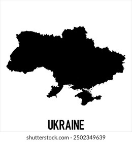 Ukraine Map - black World Map International vector template with High detailed isolated on white background - Vector