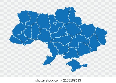 Ukraine Map blue Color on Backgound png