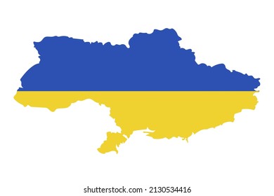 Ukraine Map Colored National Flag Isolated Stock Vector (Royalty Free ...