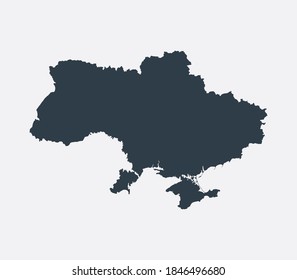 Ukraine Map, Country Flat Map 
