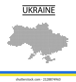 Ukraine Map Dot Dotted and Flag Flat Vector Design Silhouette Editable for Material Element Content