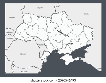 Ukraine. Ukraine map. european countries vector map. 