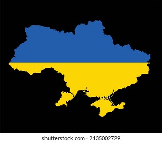 Ukraine. Ukraine map. European countries vector map.  Geopolitical concept illustration. Ukrainian flag. 