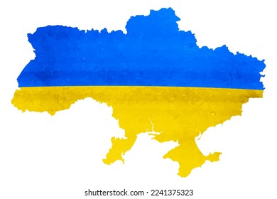 Ukraine-Karte in Flaggenfarben, Vektorgrafik