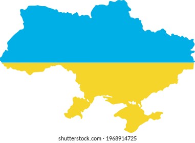 UKRAINE MAP AND FLAG ICON VECTOR