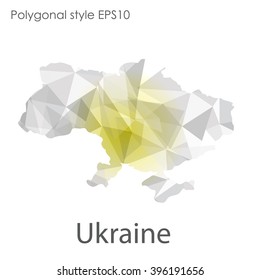 Ukraine map in geometric polygonal style.Abstract gems triangle,modern design background.
