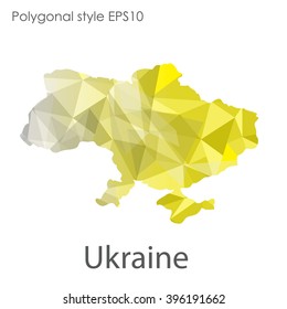 Ukraine map in geometric polygonal style.Abstract gems triangle,modern design background.