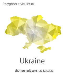 Ukraine map in geometric polygonal style.Abstract gems triangle,modern design background.
