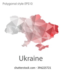 Ukraine map in geometric polygonal style.Abstract triangle,modern design background.