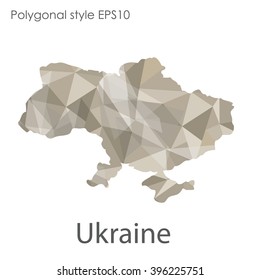 Ukraine map in geometric polygonal style.Abstract triangle,modern design background.