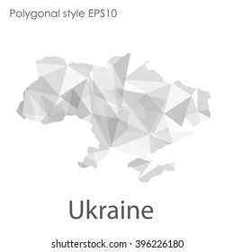 Ukraine map in geometric polygonal style.Abstract triangle,modern design background.