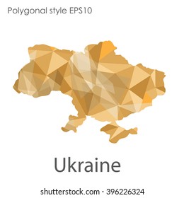 Ukraine map in geometric polygonal style.Abstract triangle,modern design background.