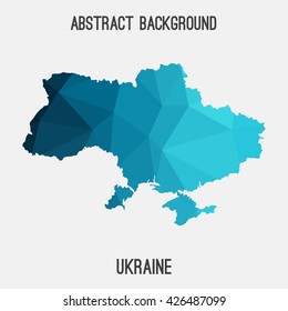 Ukraine map in geometric polygonal style.Abstract tessellation,modern design background. Vector illustration EPS8