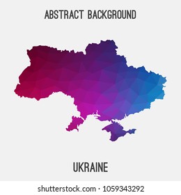 Ukraine map in geometric polygonal,mosaic style.Abstract tessellation,modern design background,low poly. Geometric cover, mockup. Vector illustration.
