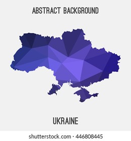 Ukraine map in geometric polygonal,mosaic style.Abstract tessellation,modern design background. Vector illustration EPS8