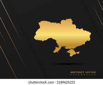Mapa ucraniano del vector de estilo gradiente de oro Ilustración.