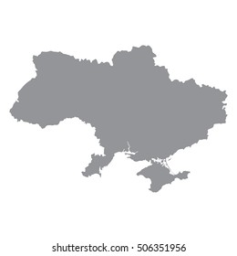 Ukraine map in gray on a white background