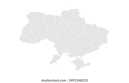 Ukraine map with Grayscale,isolated on white background for website layouts,background,education, precise,customizable,Travel worldwide,map silhouette backdrop,earth geography, political.