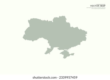 Mapa ucraniano de vector verde moderno.