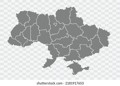 Ukraine Map grey Color on White Background quality files Png