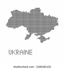 Ukraine map with grunge texture in dot style. Abstract vector illustration of a country map with halftone effect for infographic. 