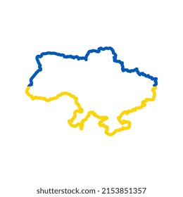 Mapa de Ucrania con icono cardíaco. Ilustración vectorial.