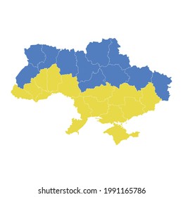 ukraine map High Detailed on white background. Abstract design vector illustration eps 10.