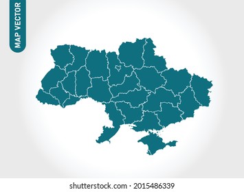 Ukraine map High Detailed on white background. Abstract design vector illustration eps 10